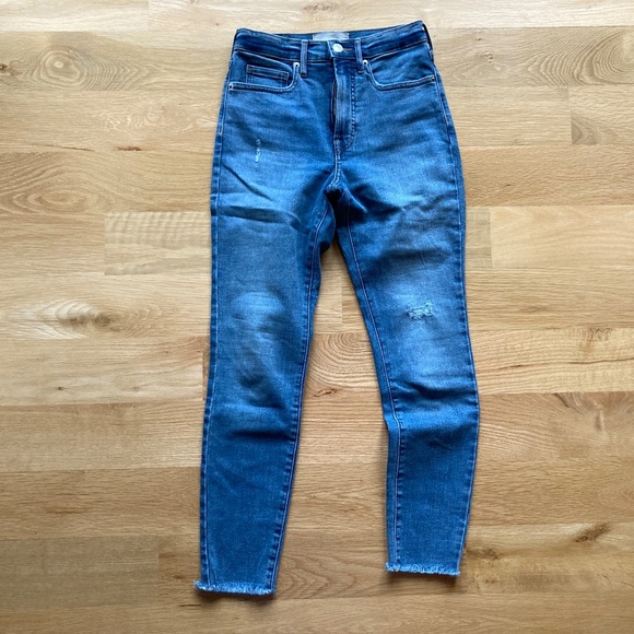 Everlane Authentic Stretch High-Rise Skinny 25 Ankle EUC Distressed - Picture 3 of 14